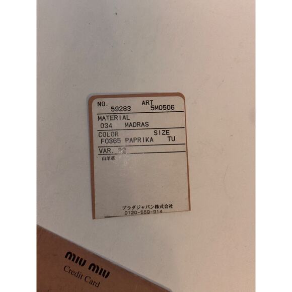 MIU MIU Madras Leather Zippy Wallet Orange Paprika Long Wallet Authentic - Picture 15 of 15